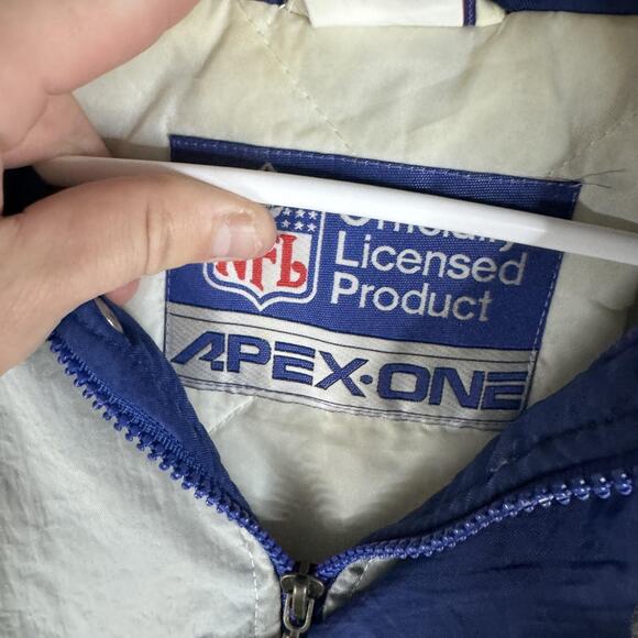 Vintage Dallas Cowboys Jacket Pullover Mens Medium Blue White Autograph - Picture 8 of 16